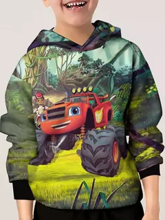 Cartoon Worker 3D Print Hoodie para crianças, pulôver casual com capuz, moleto - loja online