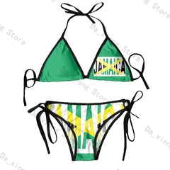 Biquíni tanga brasileira para as mulheres, roupas de praia, sexy, com bandeira, - Show Drop