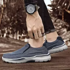 Sapatos de lona de couro macio para homens, mocassins masculinos leves casuais, - comprar online