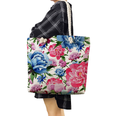 Moda bonito floral impressão bolsas casuais de alta capacidade das mulheres sac - comprar online