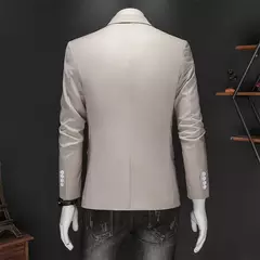 Blazer Casual de Negócios Masculino, Jaqueta Monocromática, Casacos Oversize, - loja online