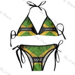 Biquíni tanga brasileira para as mulheres, roupas de praia, sexy, com bandeira, - loja online