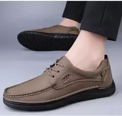 CLOHOO-Sapatos masculinos de couro, mocassins clássicos, costurados à mão, re - comprar online