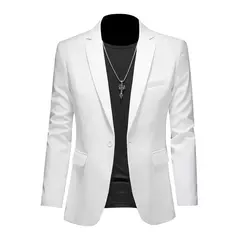 Imagem do Blazer Casual de Negócios Masculino, Jaqueta Monocromática, Casacos Oversize,