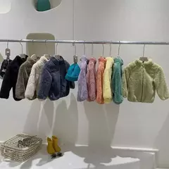 Jaqueta infantil de lã quente, casacos de inverno infantis, outerwear para meni - comprar online