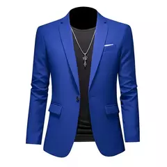 Blazer Casual de Negócios Masculino, Jaqueta Monocromática, Casacos Oversize, - loja online