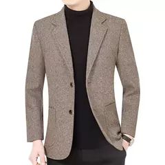 Blazers masculinos de um só peito, roupas casuais, casacos masculinos, jaqueta - Show Drop