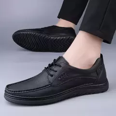 CLOHOO-Sapatos masculinos de couro, mocassins clássicos, costurados à mão, re