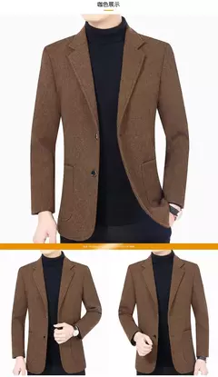 Blazers masculinos de um só peito, roupas casuais, casacos masculinos, jaqueta - Show Drop