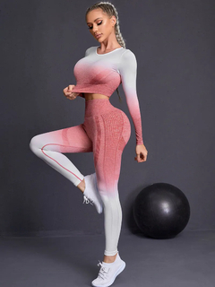 Gradient Yoga Set para Mulheres, Roupas Sem Costura, Sportswear, Fato De Treino - Show Drop