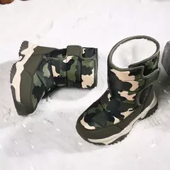 5-12 inverno quente pele botas de neve crianças sapatos peludos meninos menina