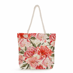 Moda bonito floral impressão bolsas casuais de alta capacidade das mulheres sac - comprar online