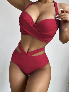 Impressão Digital Feminina Maiôs Sexy, Conjunto Biquíni, Moda Praia, Cintura