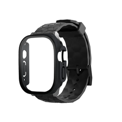 Case + Strap para Apple Watch Band, Pulseira Padrão Futebol, Case PC Correa, Sm