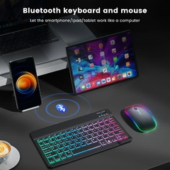 Teclado Ultra-Slim Portátil Sem Fio Bluetooth, Recarregável, Retroiluminado, T na internet