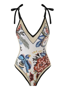 Moda Impresso Swimsuits Mulheres 2023 Tummy Control Hight Cintura One Piece Swim - comprar online