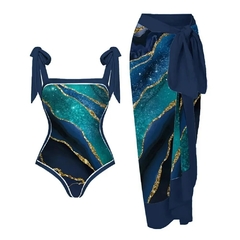 Moda Impresso Swimsuits Mulheres 2023 Tummy Control Hight Cintura One Piece Swim - comprar online