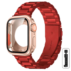 Bracelete de Aço Inoxidável para Apple Watch, Cobertura Completa, Capa, Bracel