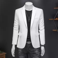 Blazer Casual de Negócios Masculino, Jaqueta Monocromática, Casacos Oversize,