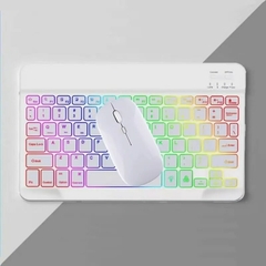 Imagem do Teclado Ultra-Slim Portátil Sem Fio Bluetooth, Recarregável, Retroiluminado, T