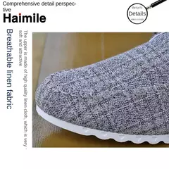 Sapato de caminhada casual masculino, respirável, lona confortável, sapatilha - loja online