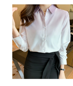 Camisas chiques de gradiente para mulheres, soltas, elegantes, manga comprida, t - comprar online