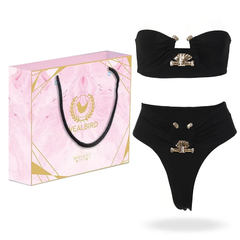 Conjunto sexy de biquíni oco para mulheres, sutiã de cintura alta, biquíni di - Show Drop