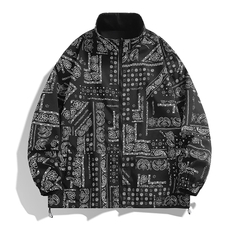 Jaqueta bomber reversível masculina, jaqueta de gola alta, roupa dupla face, ca - Show Drop