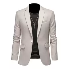 Blazer Casual de Negócios Masculino, Jaqueta Monocromática, Casacos Oversize, na internet