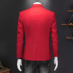 Imagem do Blazer Casual de Negócios Masculino, Jaqueta Monocromática, Casacos Oversize,