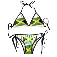 Biquíni tanga brasileira para as mulheres, roupas de praia, sexy, com bandeira, - comprar online