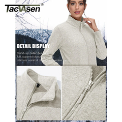 TACVASEN Primavera/Outono Leve Full Zip Casacos De Lã Das Mulheres Camisola De - loja online