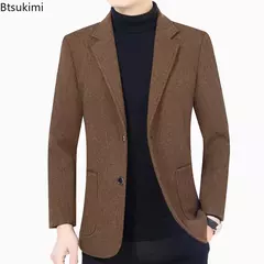 Blazers masculinos de um só peito, roupas casuais, casacos masculinos, jaqueta - Show Drop