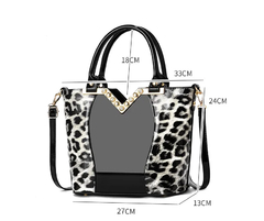 Bolsa de diamante em couro com estampa leopardo para mulheres, bolsas de ombro f - comprar online