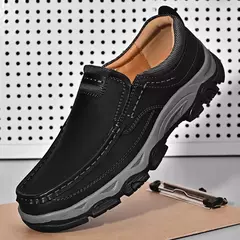 Mocassins casuais de couro genuíno para homens, tênis antiderrapante para cami - comprar online