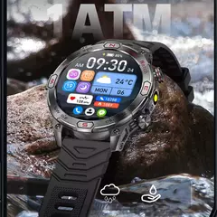 Imagem do Smartwatch esportivo AMOLED com lanterna para homens, rastreador de fitness à p