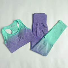 Gradient Yoga Set para Mulheres, Roupas Sem Costura, Sportswear, Fato De Treino - loja online