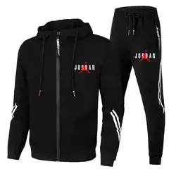 Marca de luxo dos homens Impresso Tricô Set, Masculino Roupas Fitness, Zíper E