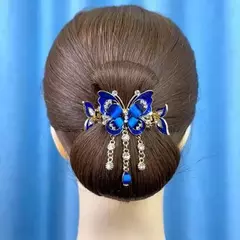 Zircão borboleta borla hairpin para mulheres, acessórios retrô, estilo étnic - Show Drop