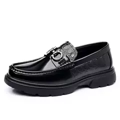 Sapatos Oxford de couro genuíno masculino, mocassim confortável casual masculi