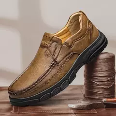 CLOHOO-Mocassins artesanais de couro para homens, sapatos artesanais, sola de bo na internet