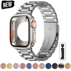 Bracelete de Aço Inoxidável para Apple Watch, Cobertura Completa, Capa, Bracel - loja online