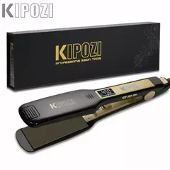 KIPOZI-profissional alisador de cabelo liso de titânio, display LCD digital, du