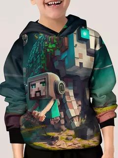 Cartoon Worker 3D Print Hoodie para crianças, pulôver casual com capuz, moleto - comprar online