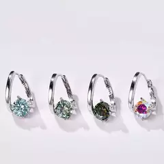 Imagem do S925 Prata Moissanite Brincos para Mulheres, Pedra Multicolor, Charme Feminino,