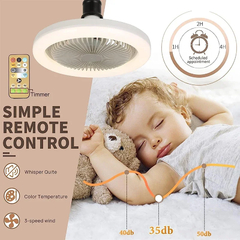 Ventilador de teto com lâmpada de iluminação, 3in 1, E27, Converter Base, Con na internet