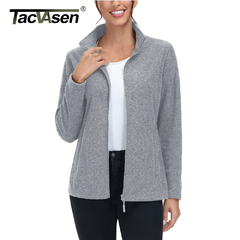 TACVASEN Primavera/Outono Leve Full Zip Casacos De Lã Das Mulheres Camisola De na internet