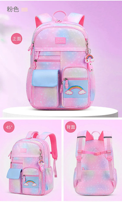 Mochila primária para meninas, colorida, impermeável, série arco-íris, mochi - loja online