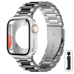 Bracelete de Aço Inoxidável para Apple Watch, Cobertura Completa, Capa, Bracel