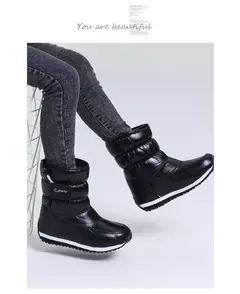 Botas de neve quente espessadas infantis, sapatos de cor sólida feminina, sapat - comprar online